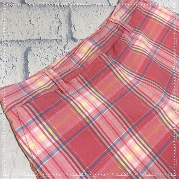 Talbots Petites Pink, Blue, Yellow Plaid Capris - Picture 3 of 8